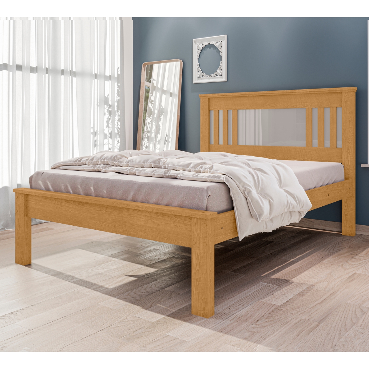 Cama de Casal Flex com pés Itaguaí Naturalle Off White