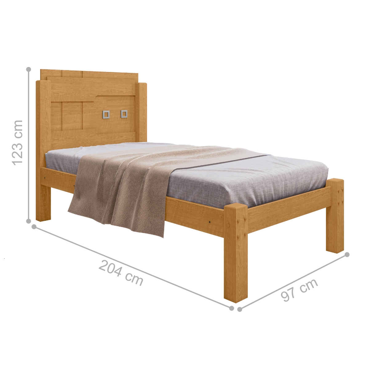 Cama de Solteiro Com Colchão Marília Naturalle