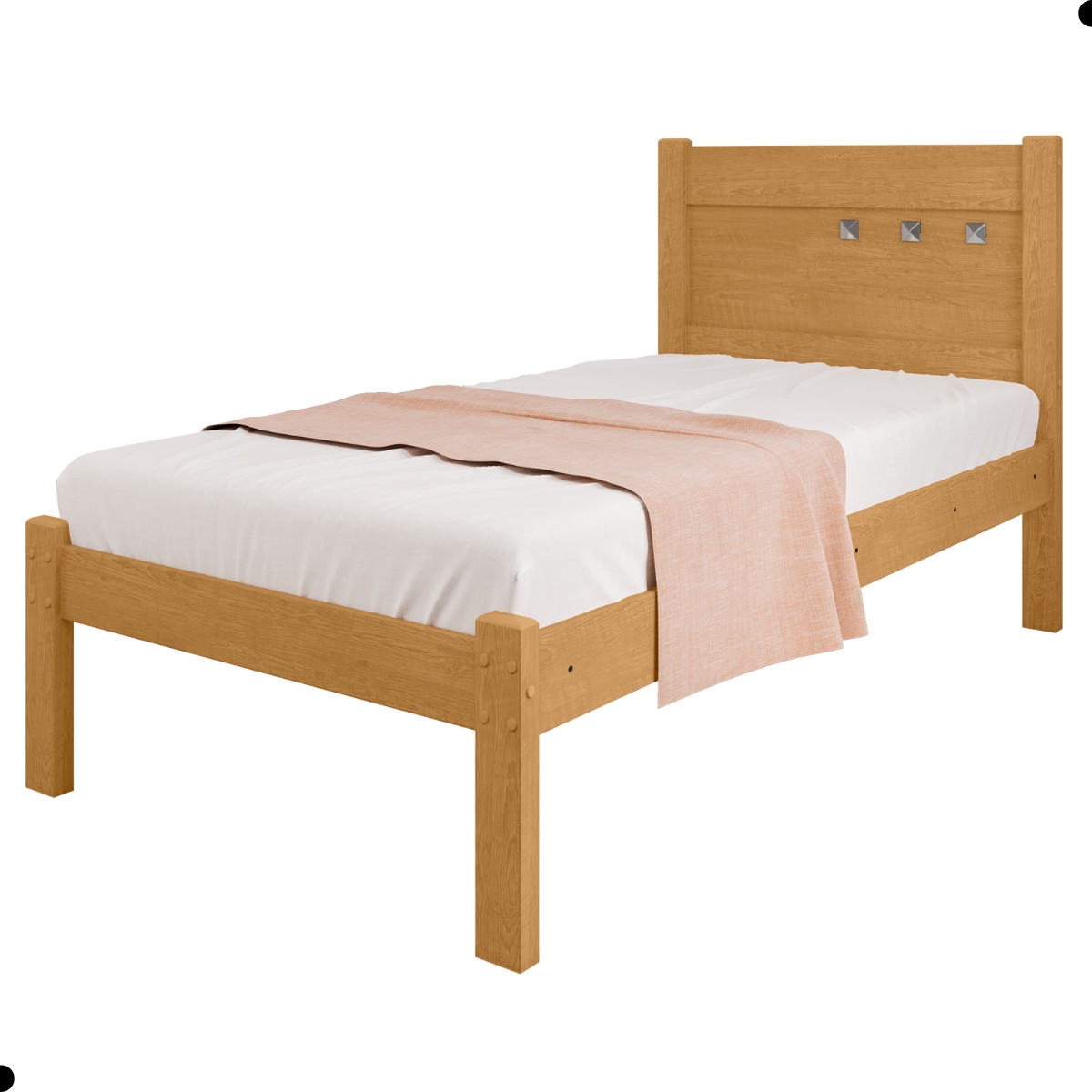 Cama de Solteiro Flex Bilac Com Colchão Naturalle Off White