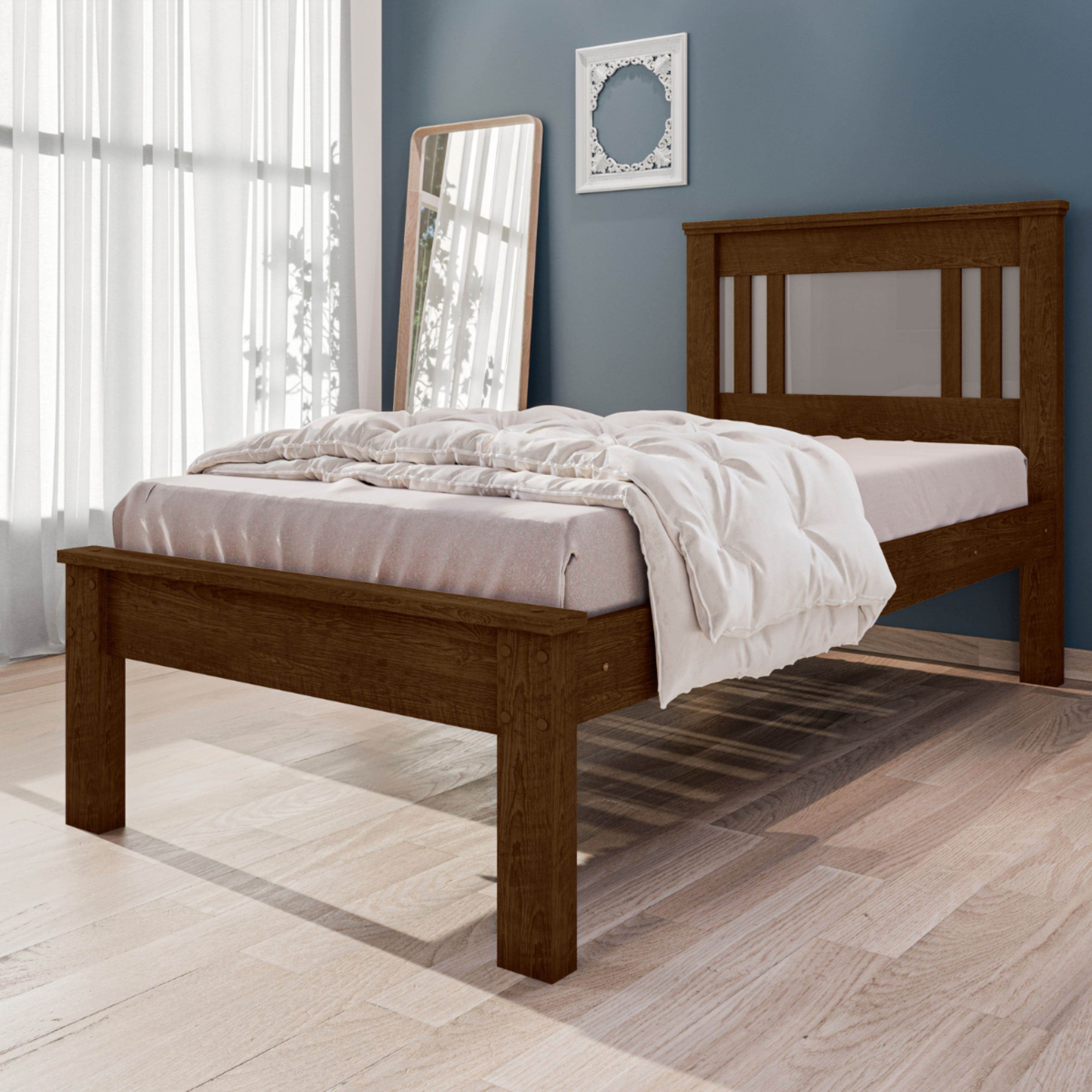 Cama de Solteiro Flex Com Colchão Macaé Malbec Off White