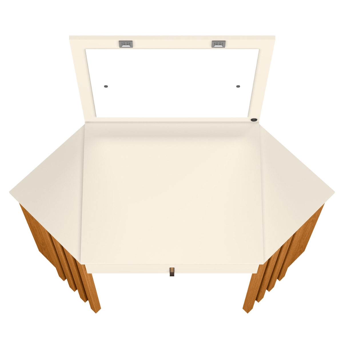 Camarim Ripado com Led e Espelho Uraí Cinamomo Off White