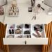 Camarim Ripado com Led e Espelho Uraí Cinamomo Off White