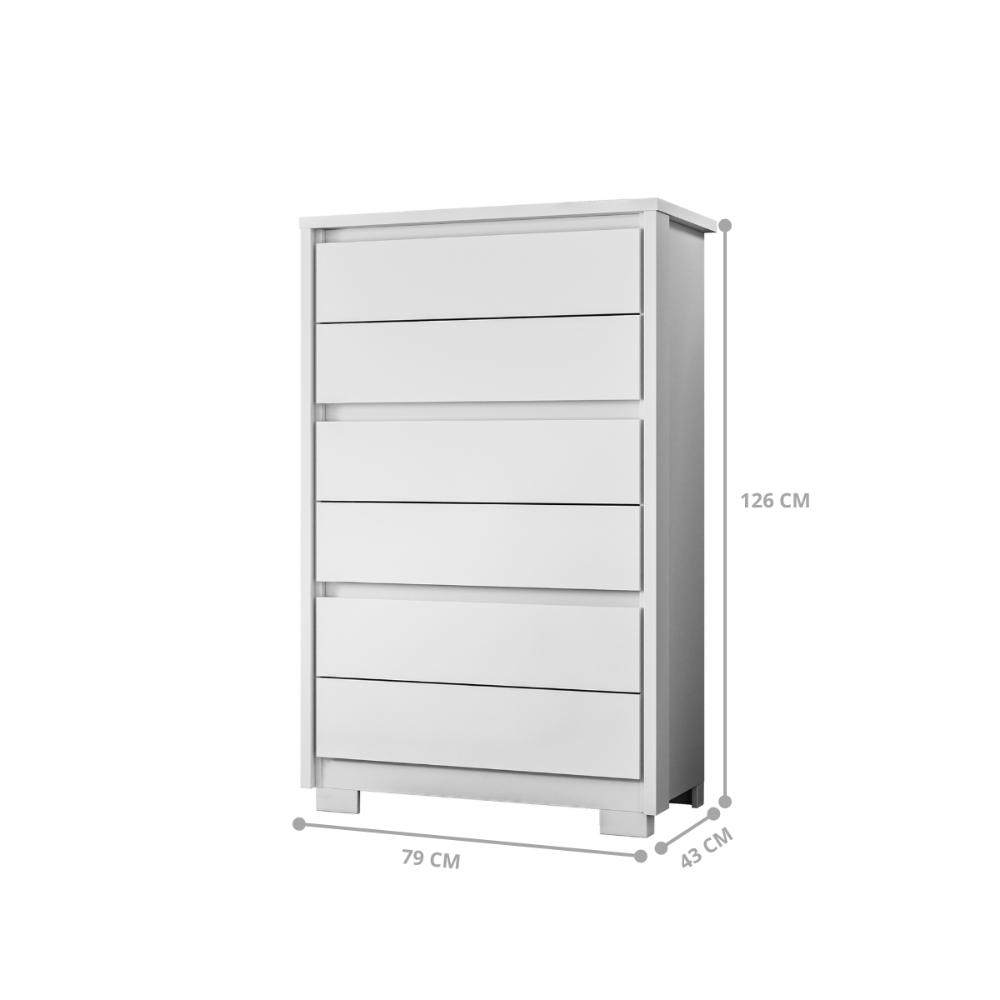 Comoda 6 Gavetas Moreira Sales Branco