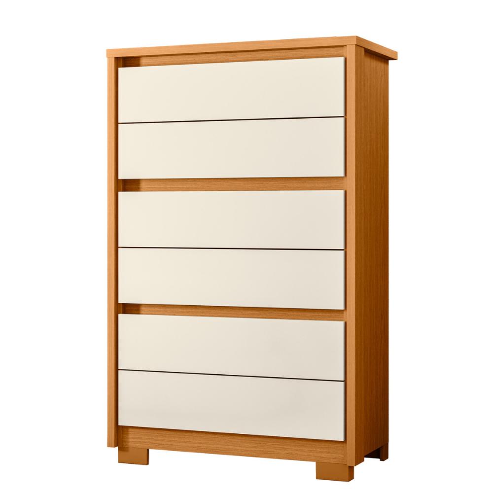 Comoda 6 Gavetas Moreira Sales Cinamomo Off White