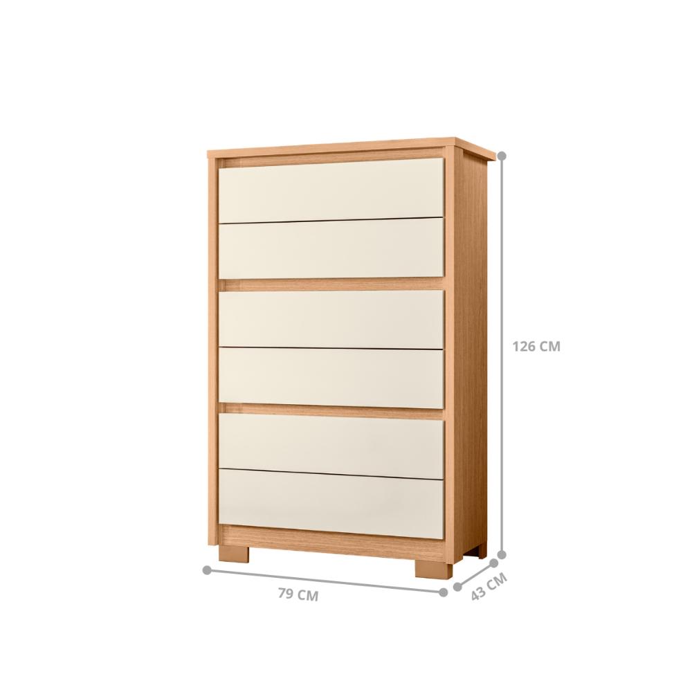 Comoda 6 Gavetas Moreira Sales Freijo Off White