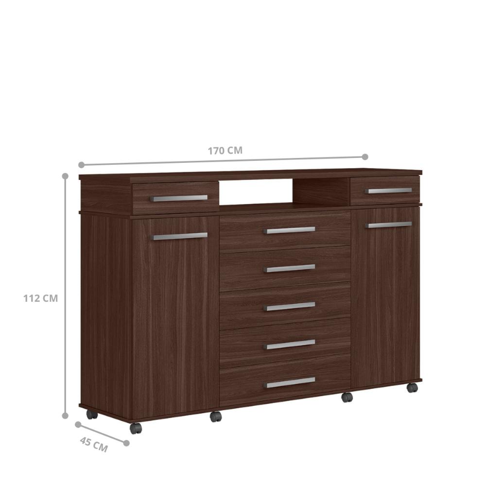 Comoda 7 Gavetas Brasil Cafe Touch