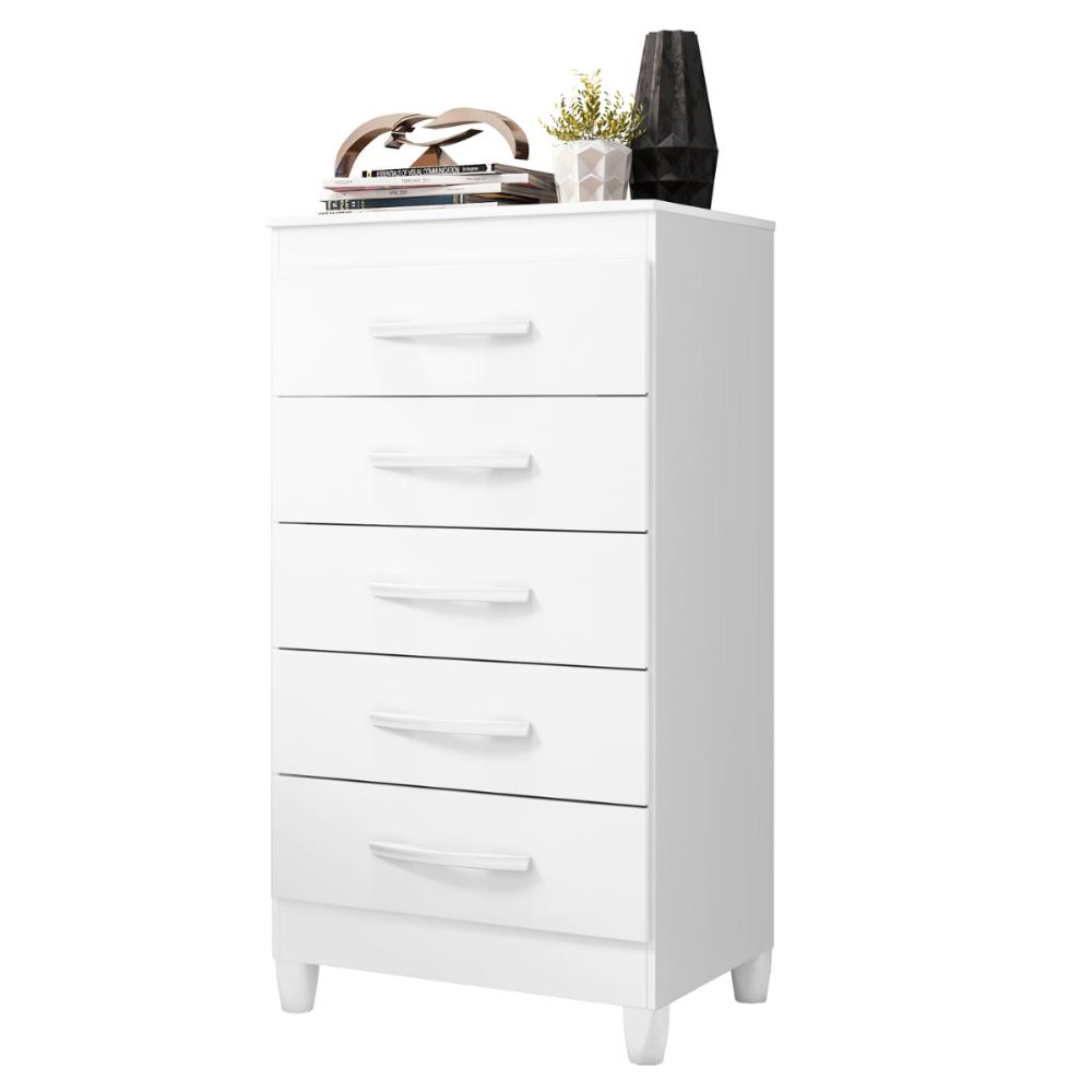 Comoda Milady 5 Gavetas Branco