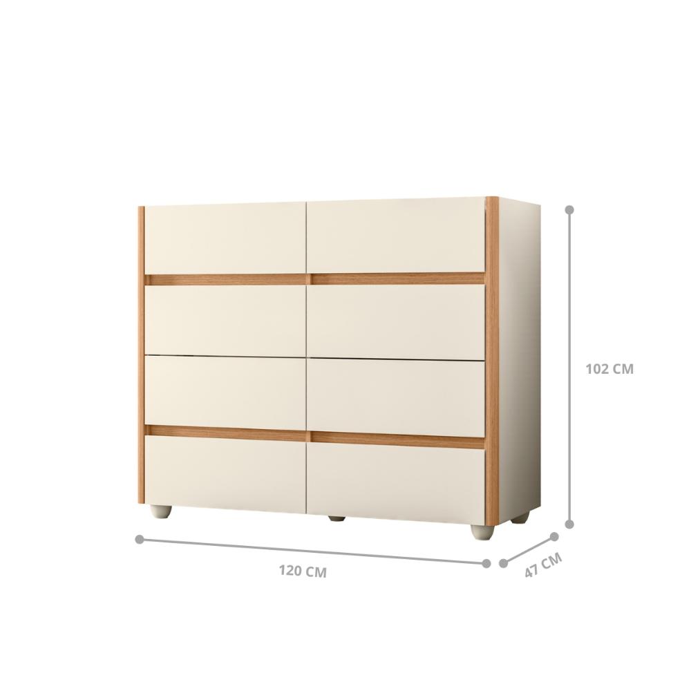 Comoda Tampo Vidro Ubarana Branco Freijo