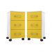 Conjunto 2 Gaveteiros Barbara Branco Amarelo Flex