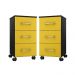 Conjunto 2 Gaveteiros Barbara Preto Amarelo Flex