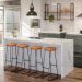Conjunto 4 Bancos e Prateleira Cozinha Vintage Alfred Madeira