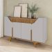 Conjunto Aparador e Cristaleira Lindart Cinamomo Off White
