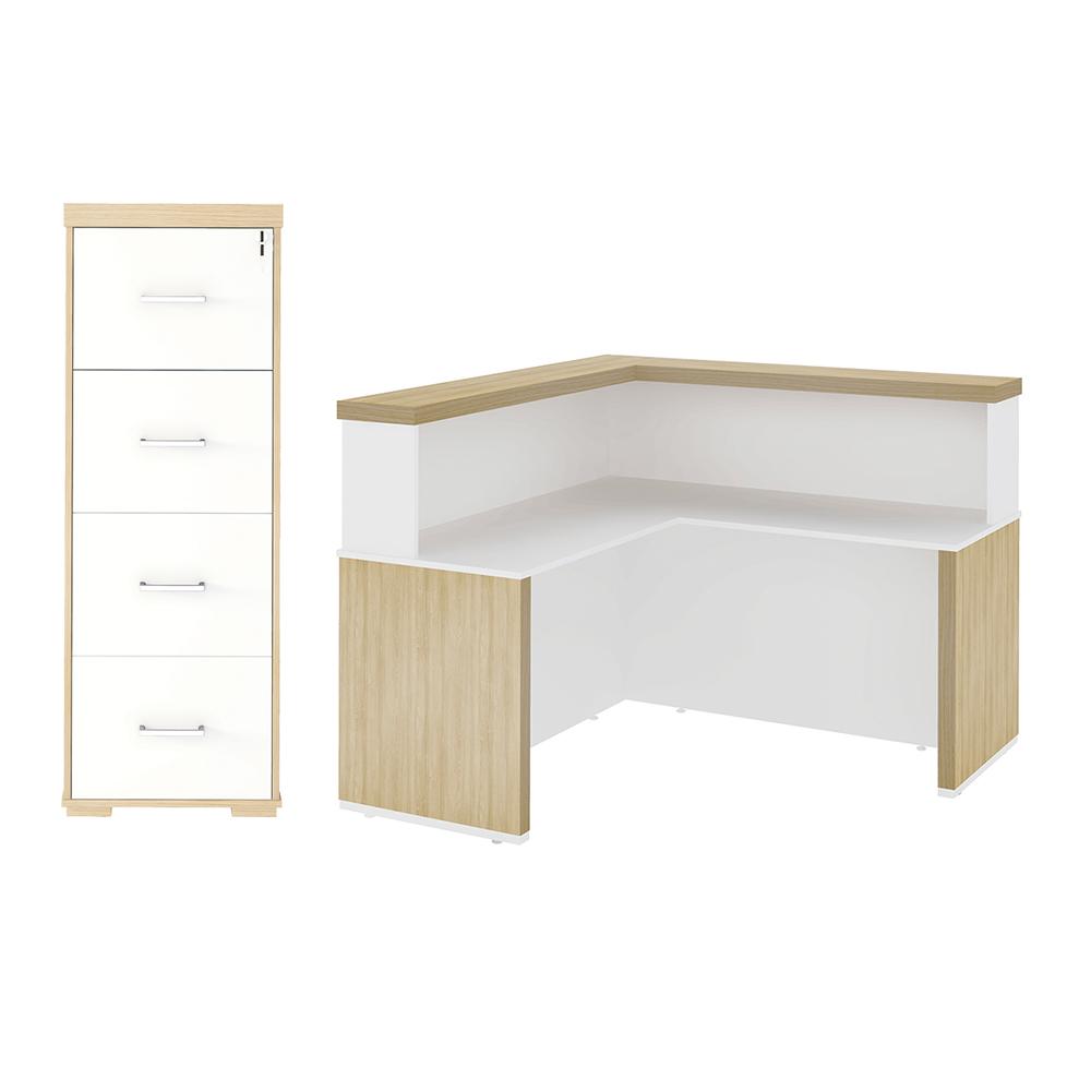 Conjunto Balcão e Arquivo Berlim Carvalho Branco