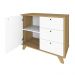 Conjunto Balcão e Gaveteiro Basildon Olmo Branco