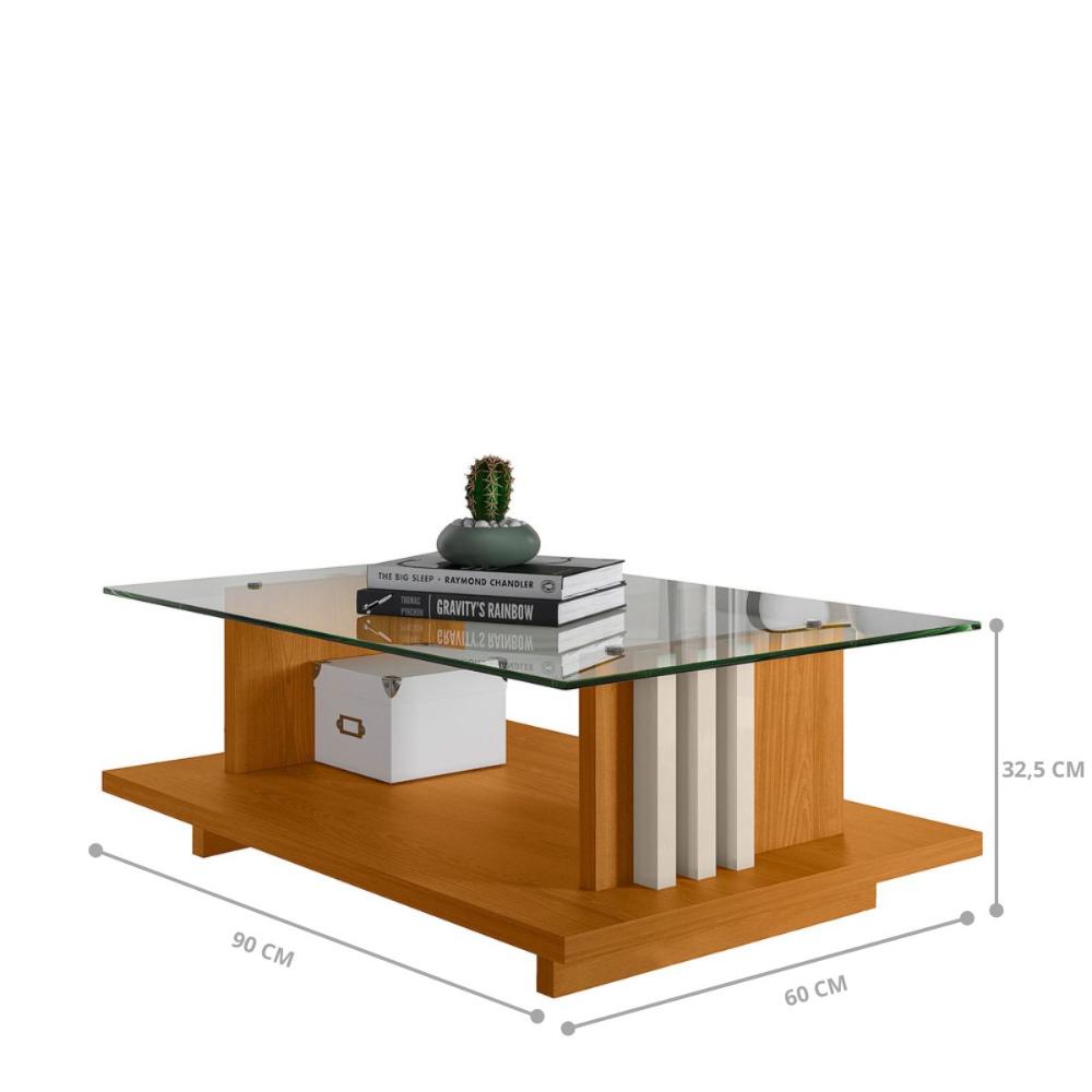 Conjunto Bancada e Mesa Centro Odessa Cinamomo Off White
