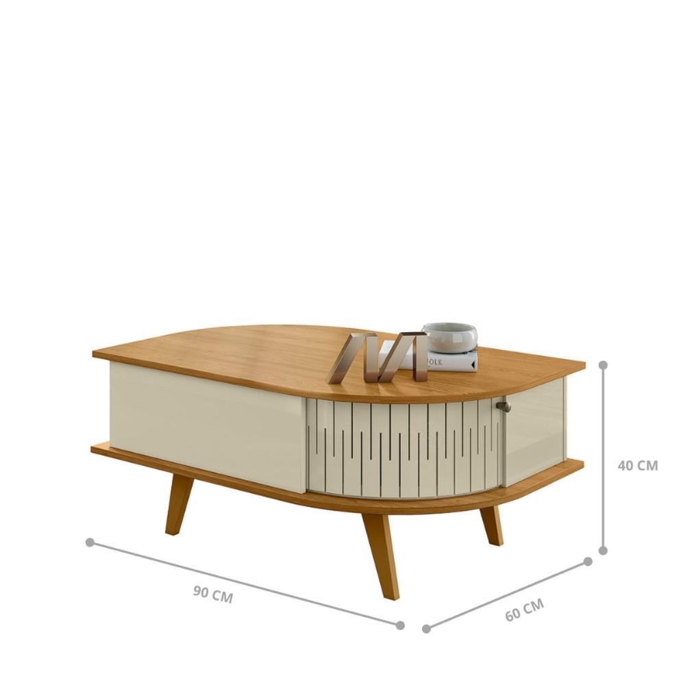 Conjunto Bancada e Mesa Centro Saragoça Cumaru Opala