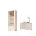 Conjunto Buffet e Cristaleira Lirio Off White Bronze
