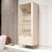 Conjunto Buffet e Cristaleira Lirio Off White Dourado