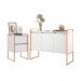 Conjunto Buffet e Gaveteiro Industrial Paris Branco Cobre