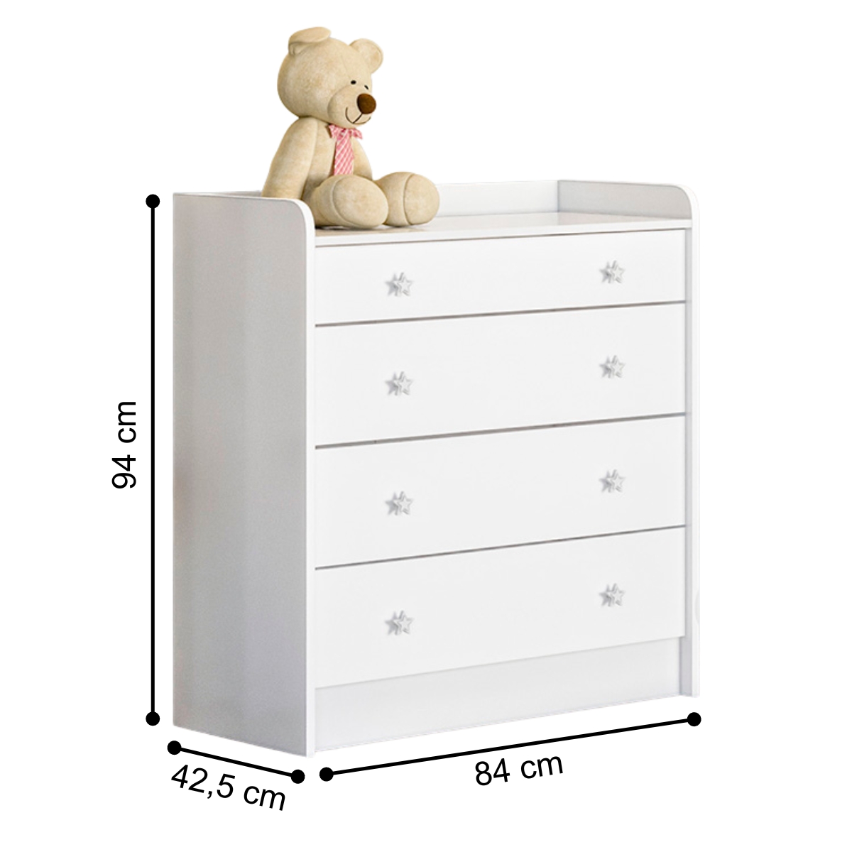 Conjunto Completo Quarto Infantil Quebec Branco Branco