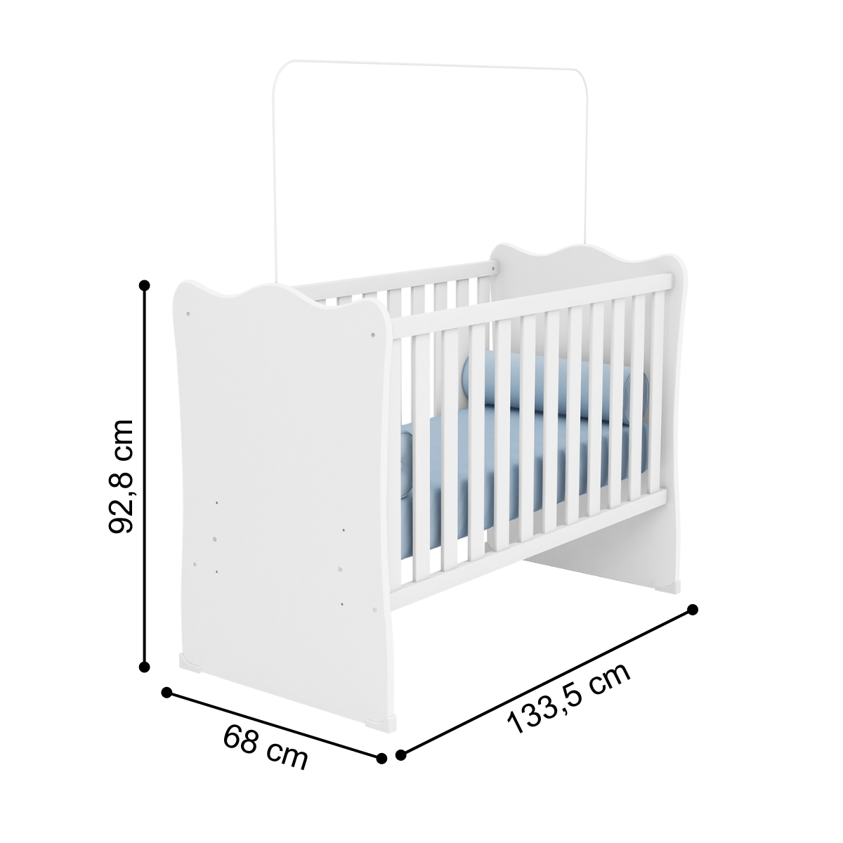 Conjunto Completo Quarto Infantil Quebec Branco Branco
