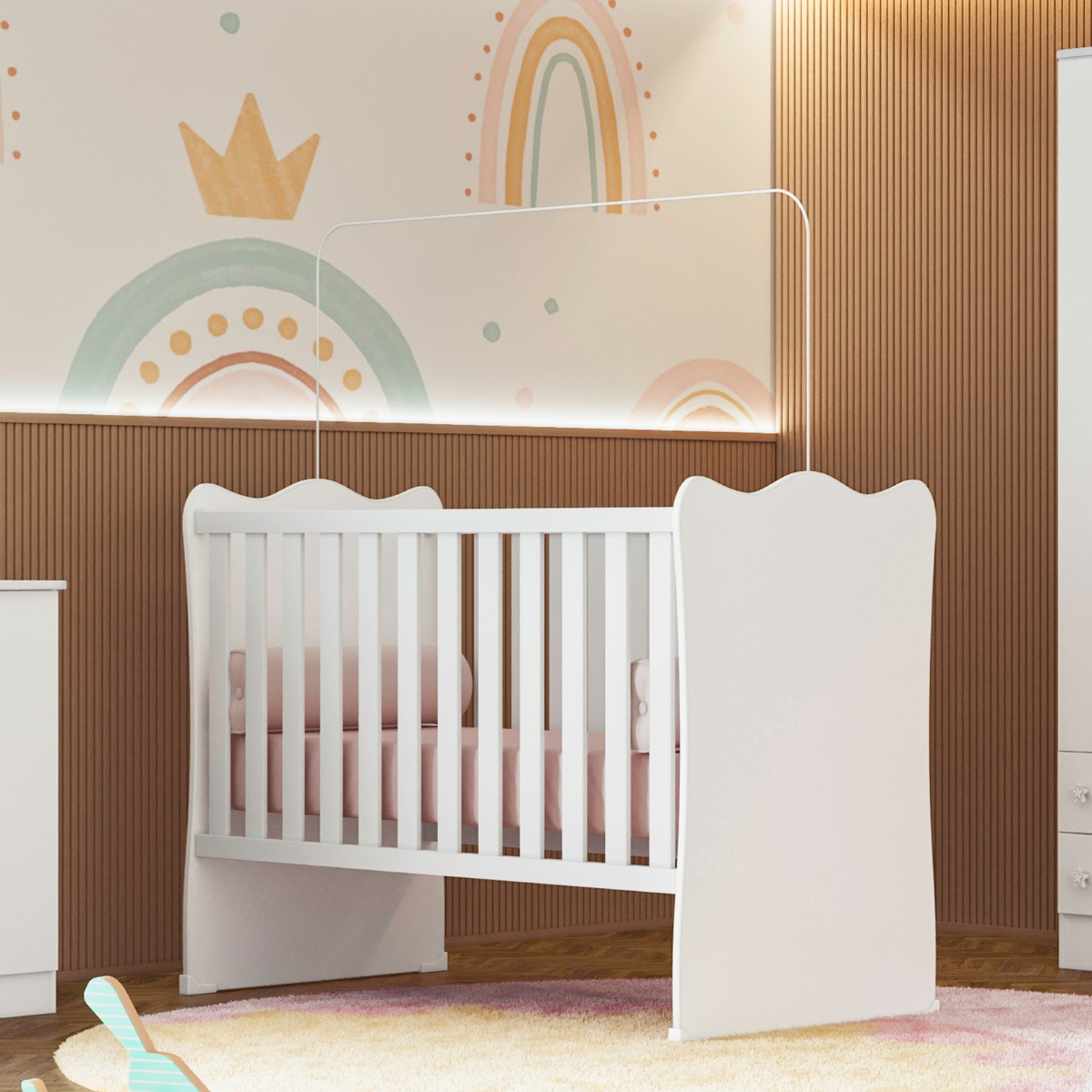 Conjunto Completo Quarto Infantil Quebec Branco Branco