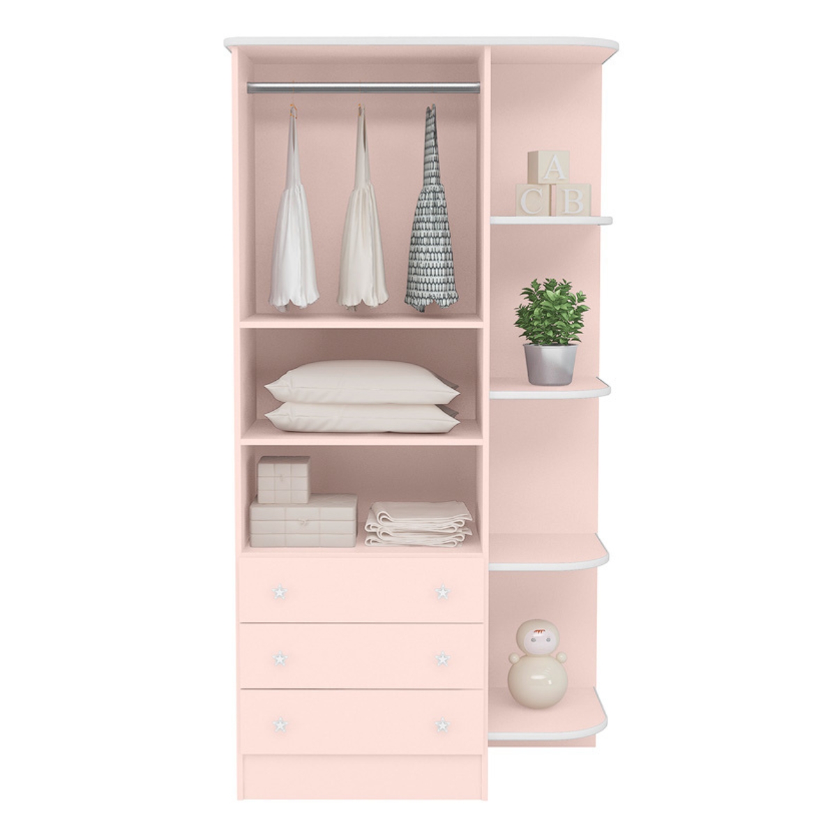 Conjunto Completo Quarto Infantil Quebec Rosa Acetinado