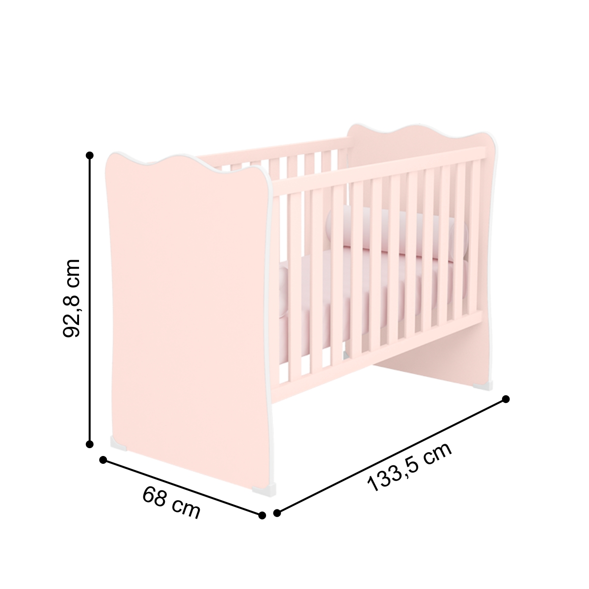 Conjunto Completo Quarto Infantil Volendam Rosa Acetinado