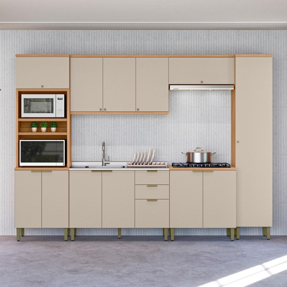 Conjunto Cozinha Compacta Canberra Jequitiba Off White