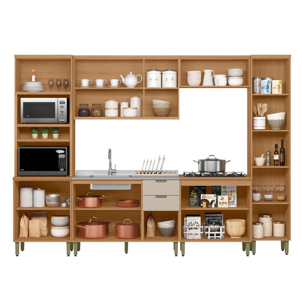 Conjunto Cozinha Compacta Canberra Jequitiba Off White