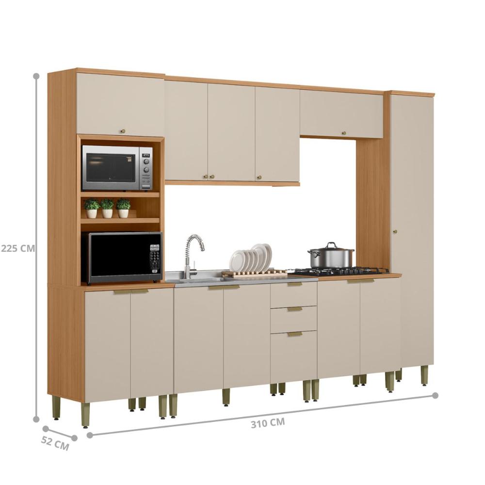 Conjunto Cozinha Compacta Canberra Jequitiba Off White