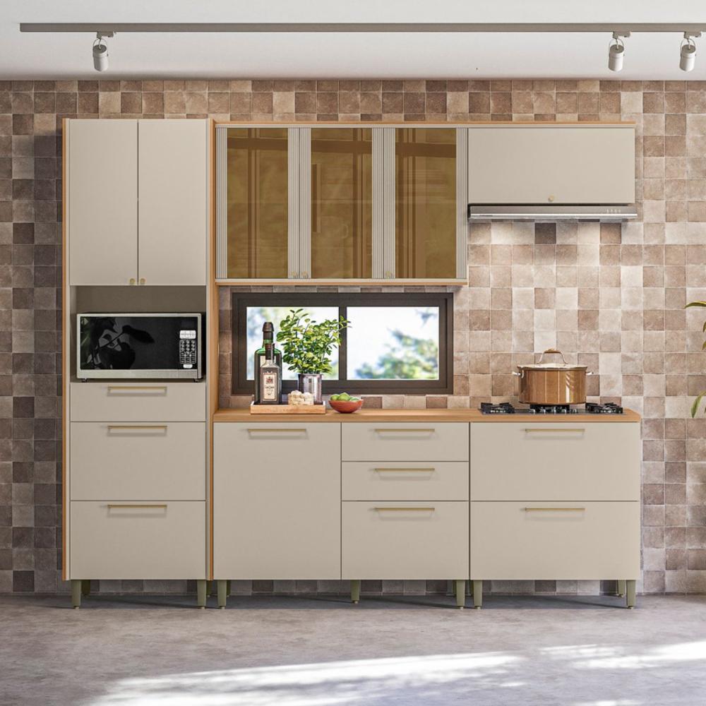 Conjunto Cozinha Compacta Granada Jequitiba Off White