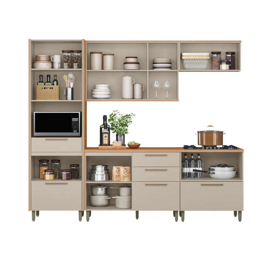 Conjunto Cozinha Compacta Granada Jequitiba Off White