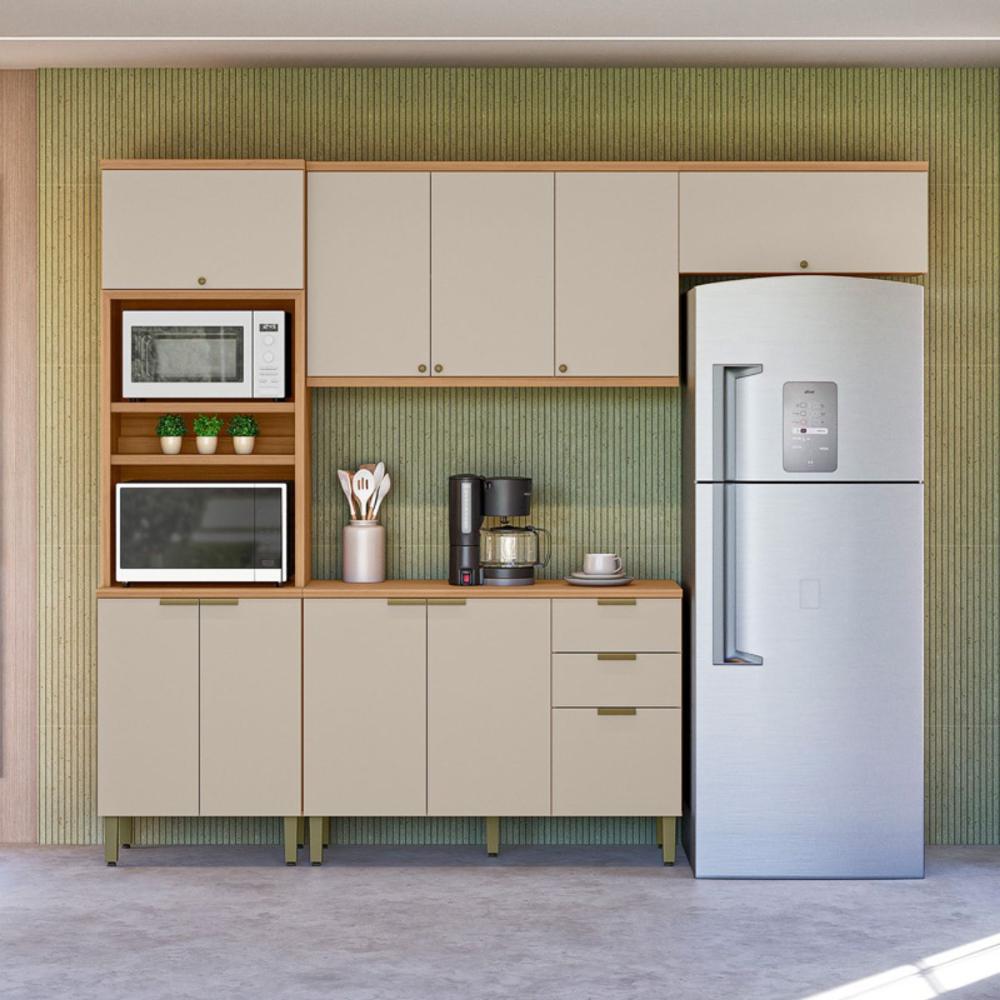 Conjunto Cozinha Compacta Greendale Jequitiba Off White