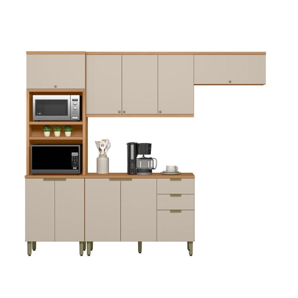 Conjunto Cozinha Compacta Greendale Jequitiba Off White