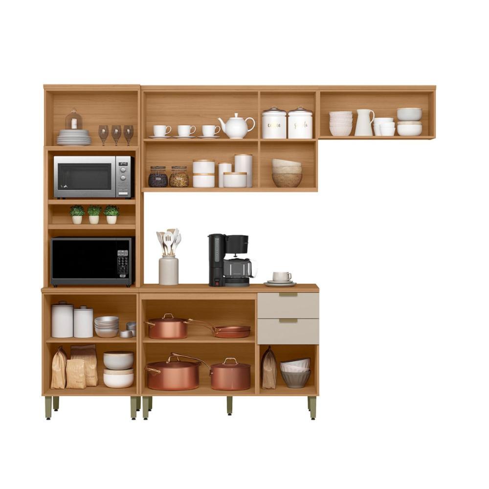 Conjunto Cozinha Compacta Greendale Jequitiba Off White