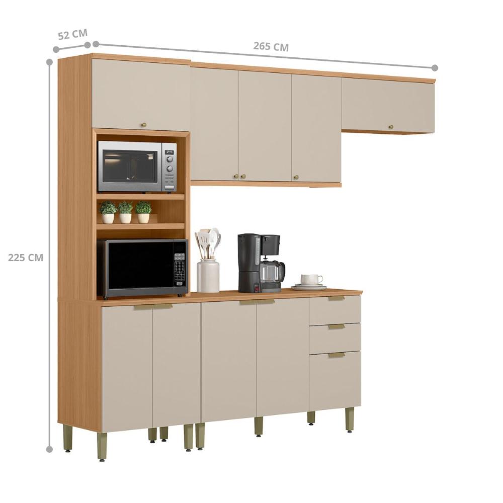 Conjunto Cozinha Compacta Greendale Jequitiba Off White