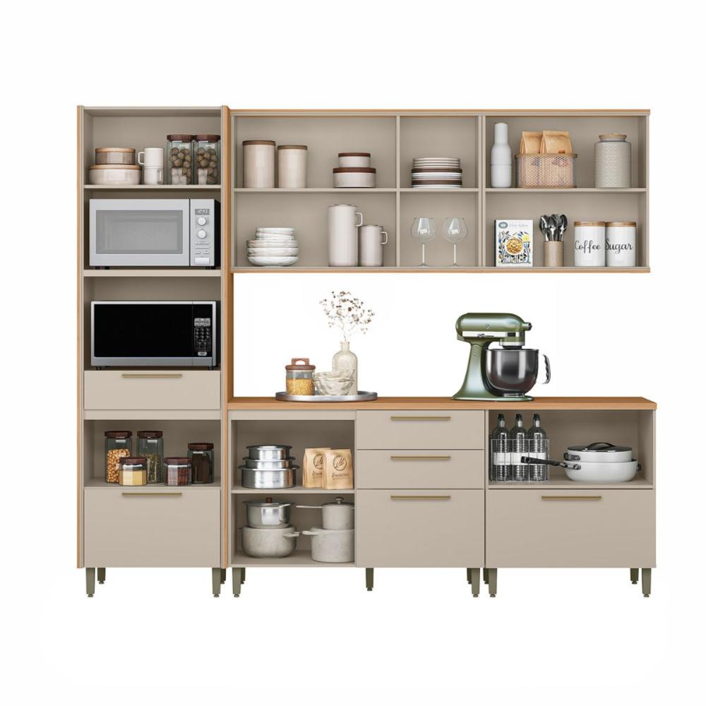 Conjunto Cozinha Compacta Madri Jequitiba Off White