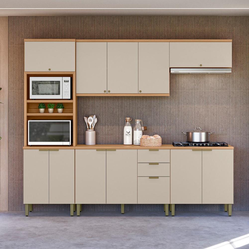 Conjunto Cozinha Compacta Munique Jequitiba Off White