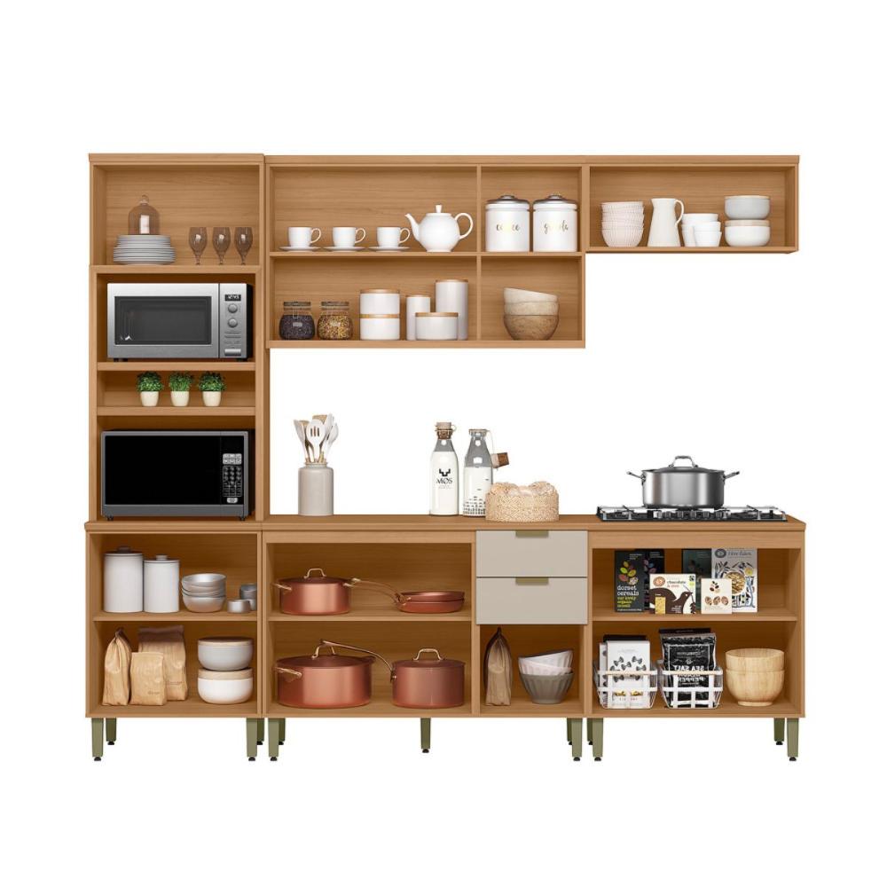 Conjunto Cozinha Compacta Munique Jequitiba Off White