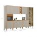 Conjunto Cozinha Compacta Osaka Jequitiba Gris Fosco