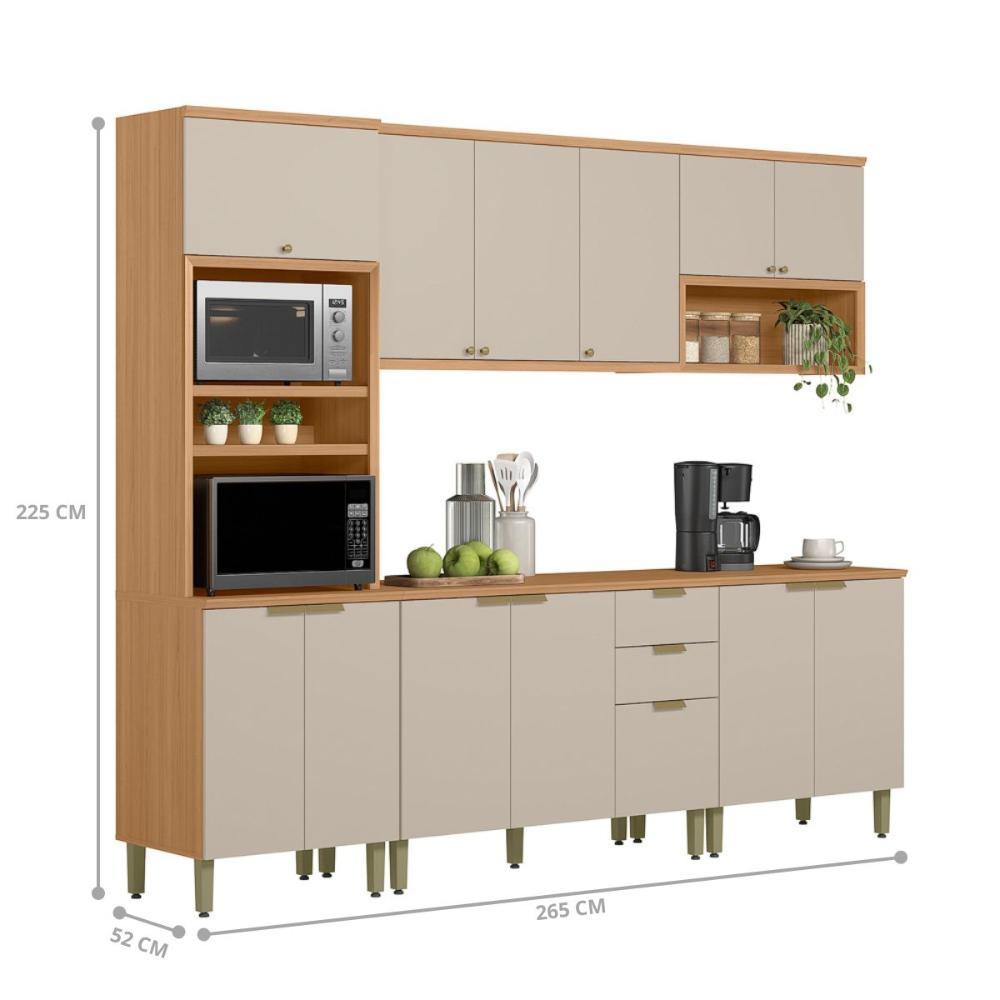 Conjunto Cozinha Compacta Osaka Jequitiba Off White