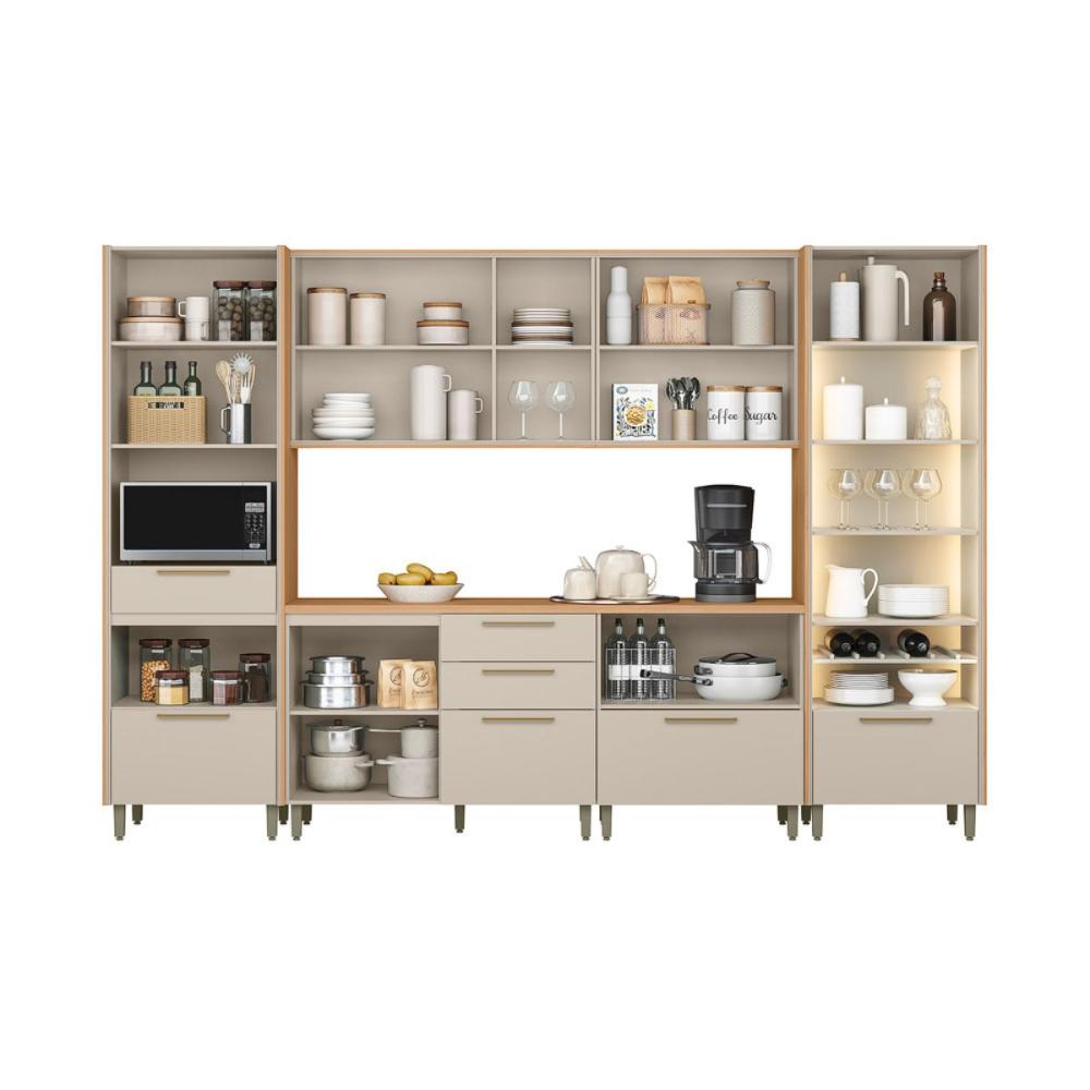 Conjunto Cozinha Compacta Osasuna Jequitiba Off White