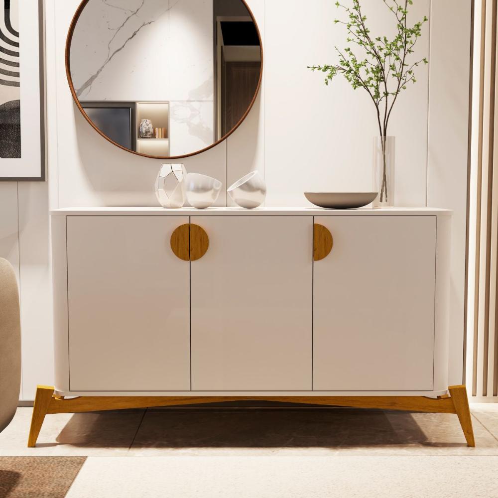 Conjunto Cristaleira e Buffet Alamo Off White