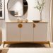 Conjunto Cristaleira e Buffet Alamo Off White Nature