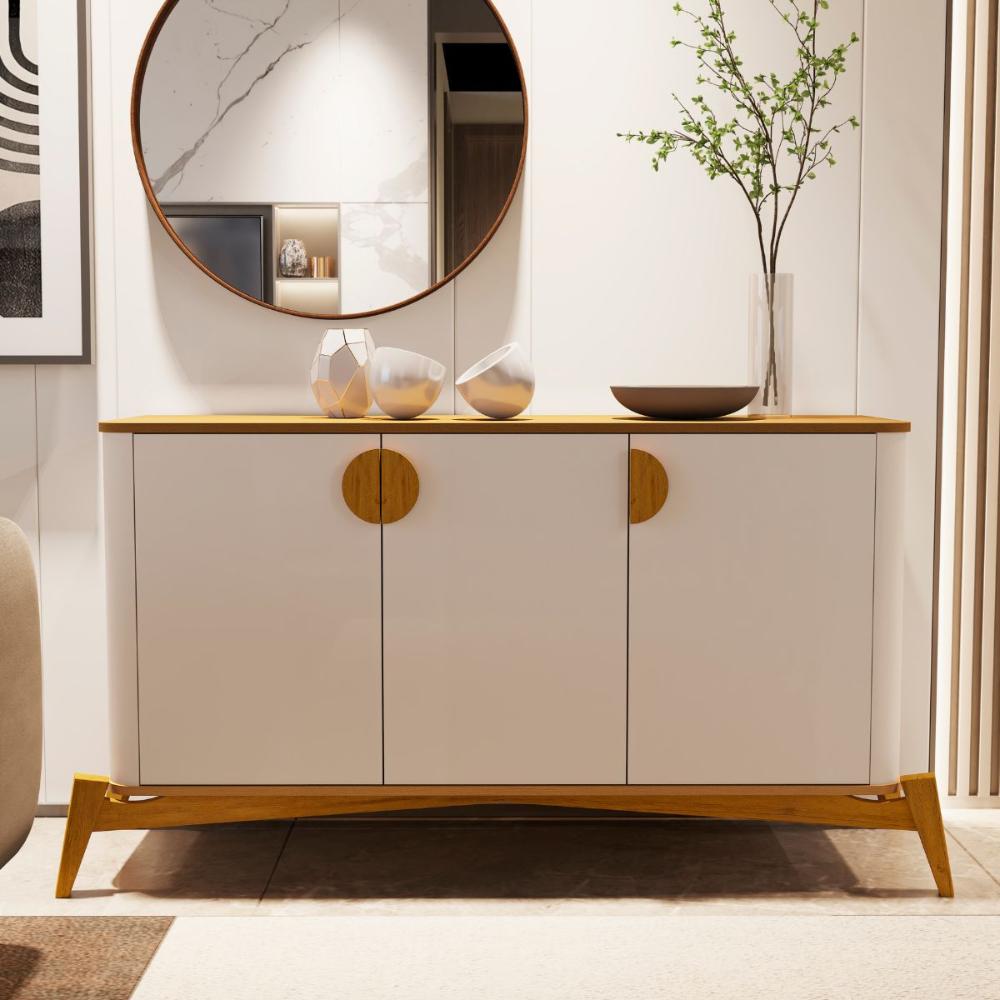 Conjunto Cristaleira e Buffet Alamo Off White Nature