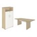 Conjunto Escrivaninha e Armário Eastbourne Carvalho Branco
