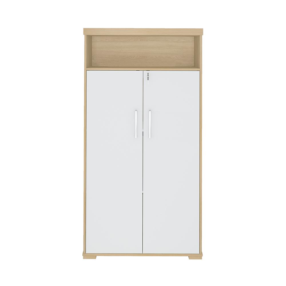 Conjunto Escrivaninha e Armário Eastbourne Carvalho Branco
