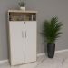 Conjunto Escrivaninha e Armário Eastbourne Carvalho Branco