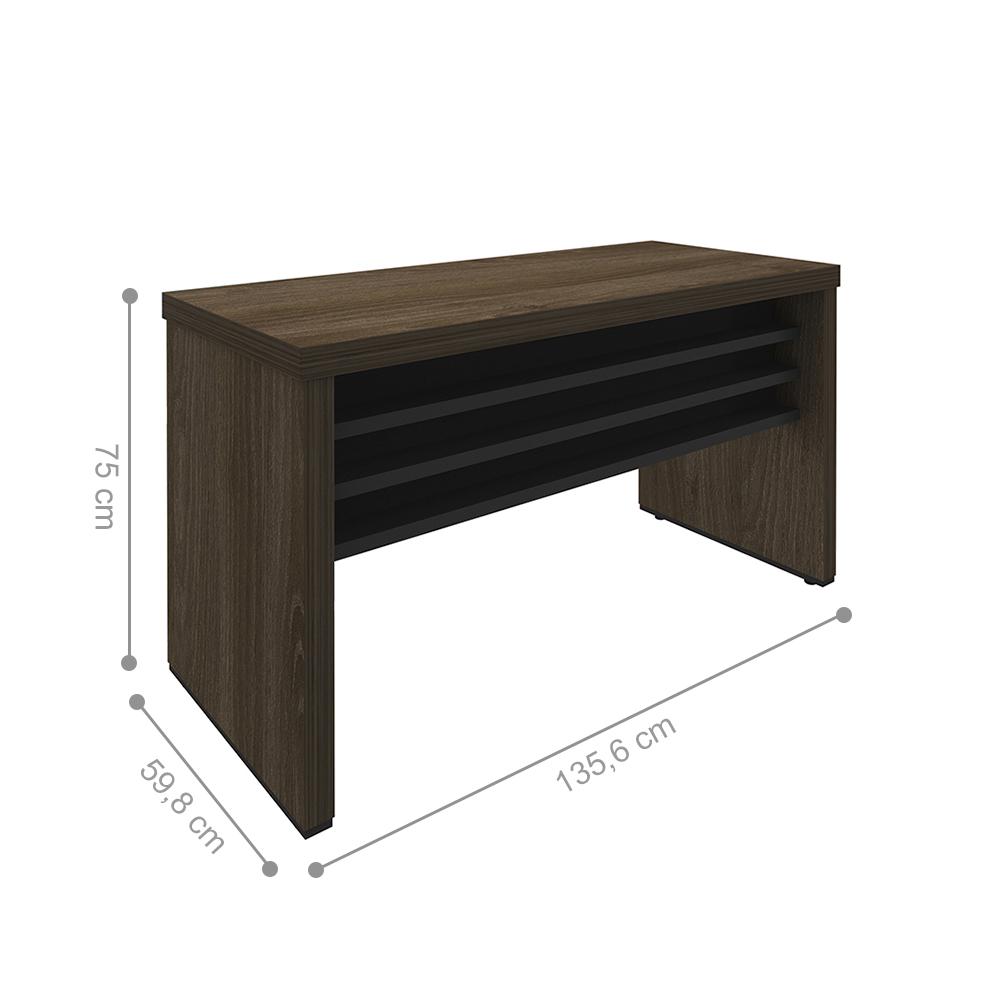 Conjunto Escrivaninha e Balcão Coldfield Charuto Preto